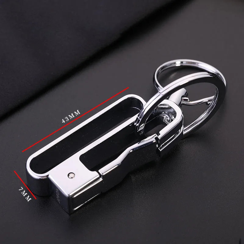 Metal Double Ring Detachable Belt Key Link Stylish Keychain
