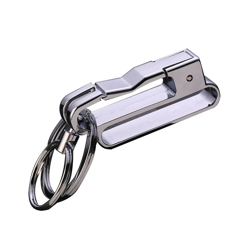 Metal Double Ring Detachable Belt Key Link Stylish Keychain